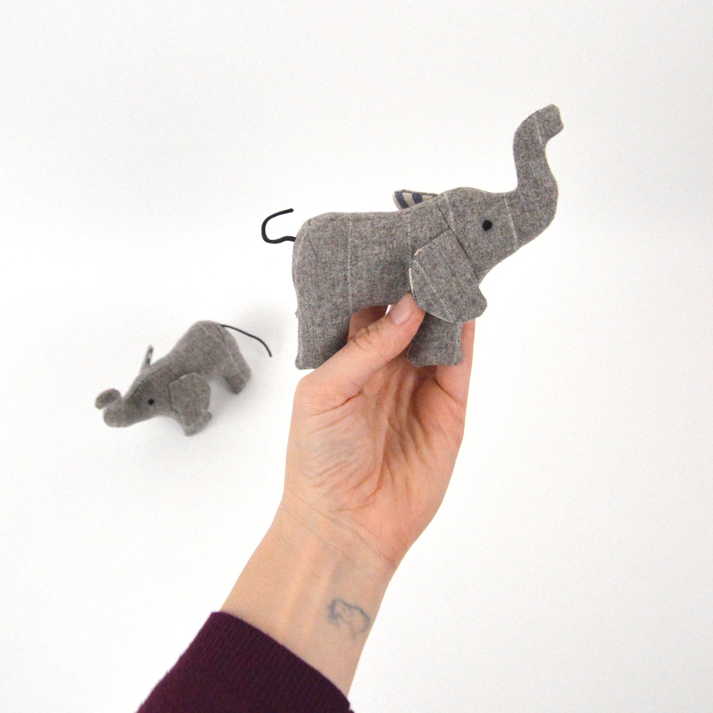 Little Grey Tweed Elephant